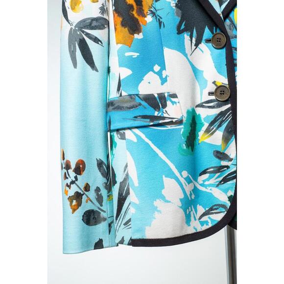 Etro Vintage Blue and Orange Printed Stretchy Blazer - Picture 7 of 9